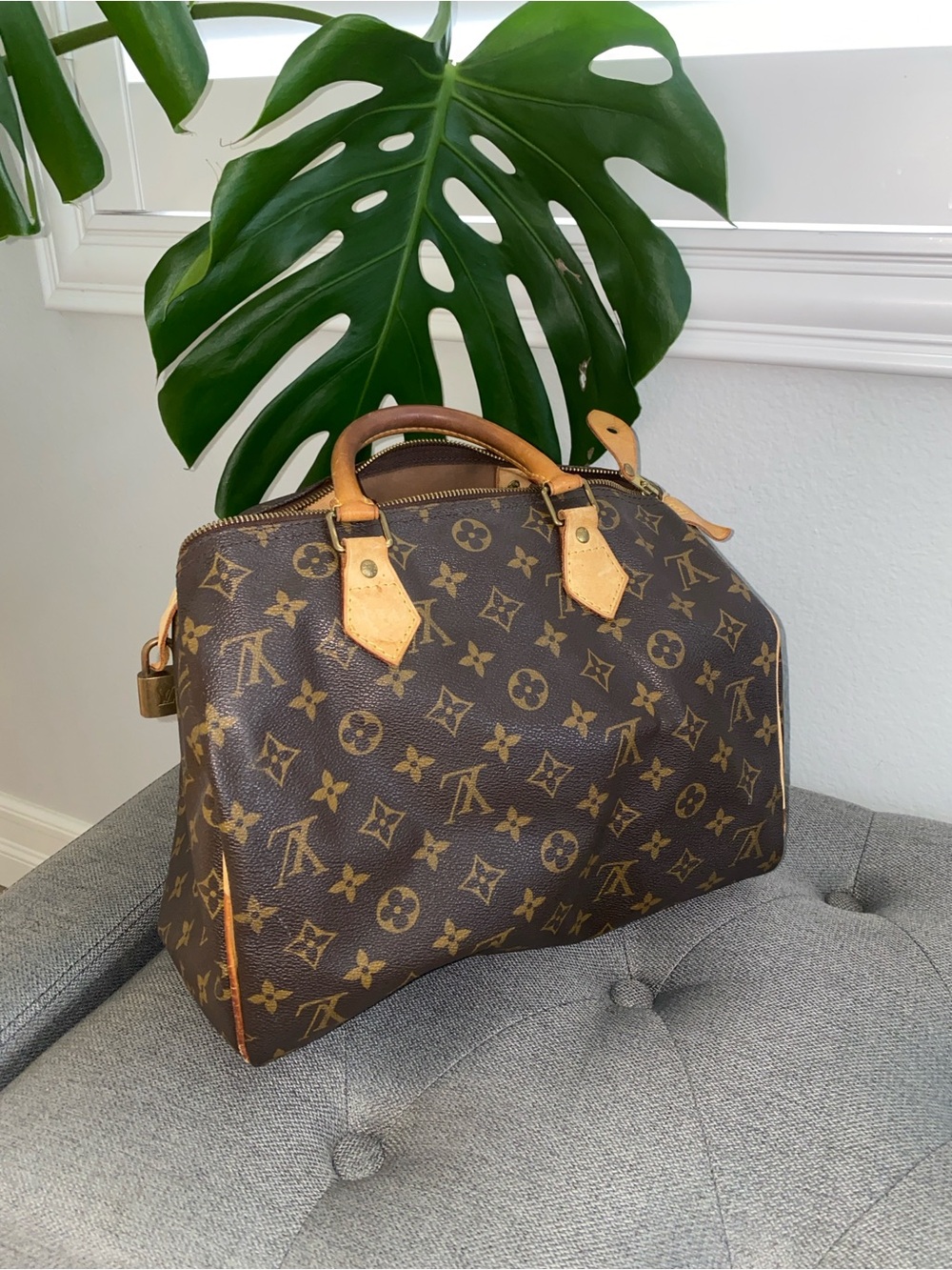 Louis Vuitton Brown Monogram Top-Handle Satchel - Picture 3 of 5